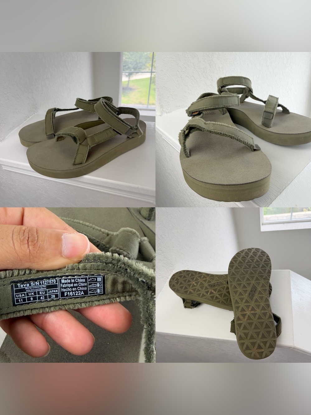 •TEVA• Women's Midform Universal Canvas Sandal Seagrass Size 11